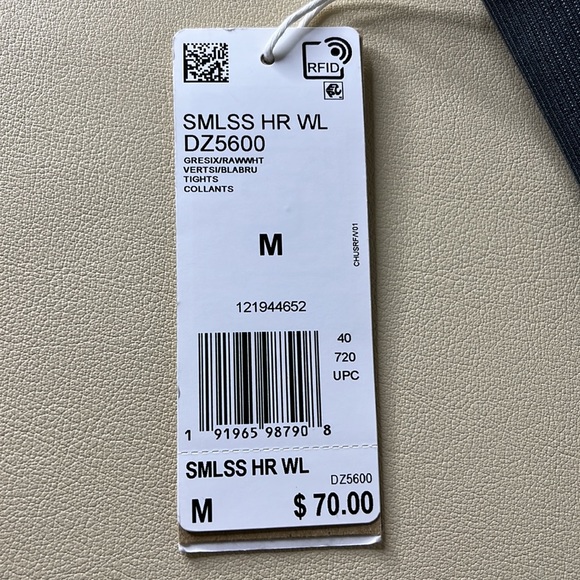 NWT ADIDAS Yoga/Pilates Workout Legging w/ ankle footies Sz Medium - Picture 5 of 7